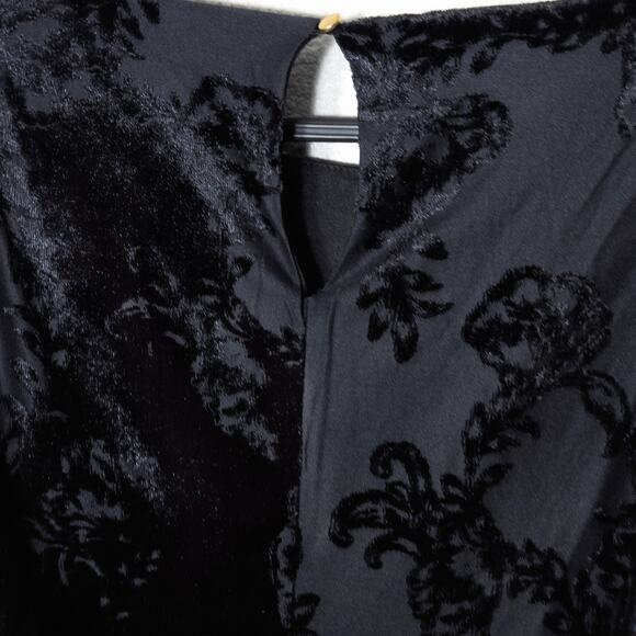 Apt. 9 Women’s Dress Dark Academia Velvet Romantic Noir Burnout Floral Size L - Picture 7 of 8